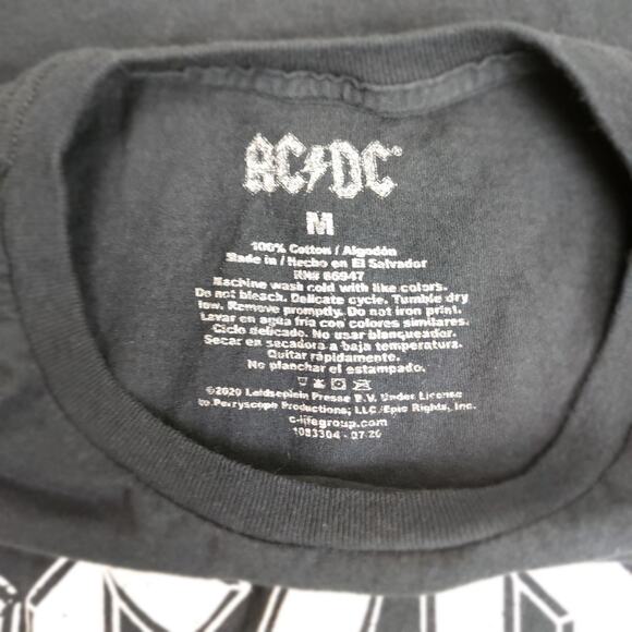 AC/DC Hard Rock Band Back In Black Album Black Short Sleeve T-Shirt Men's Size M - Picture 4 of 4